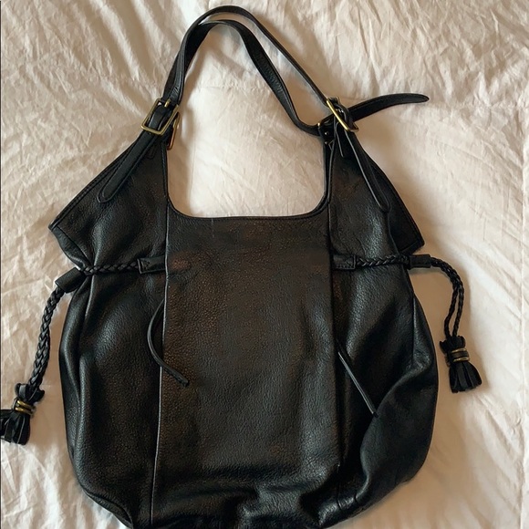 clarks black leather handbags